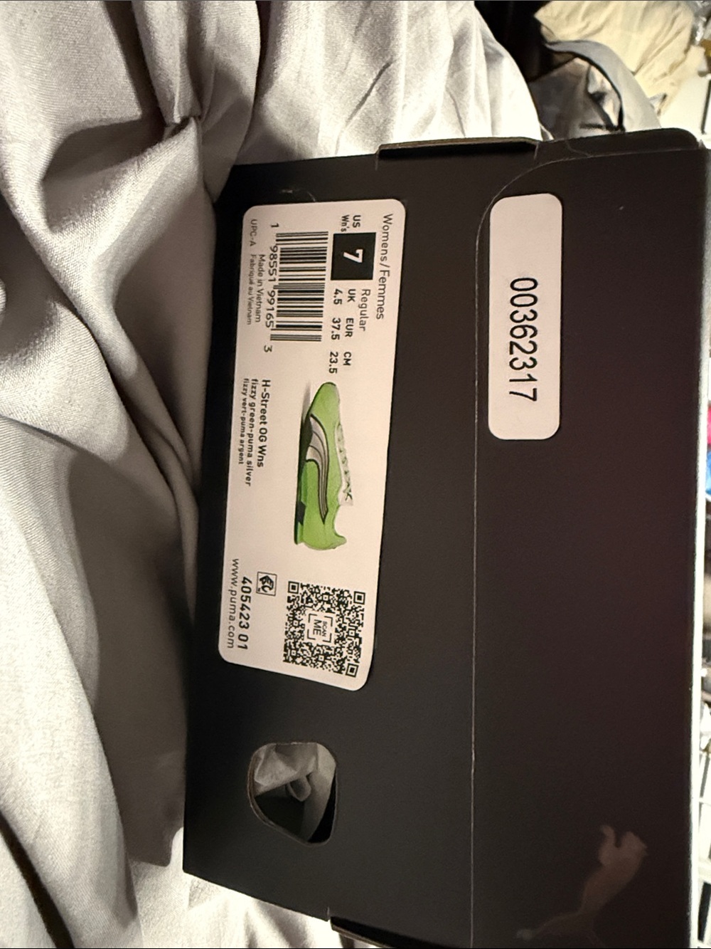 New in box Puma Black Shoe with Lime Green Sneaker
